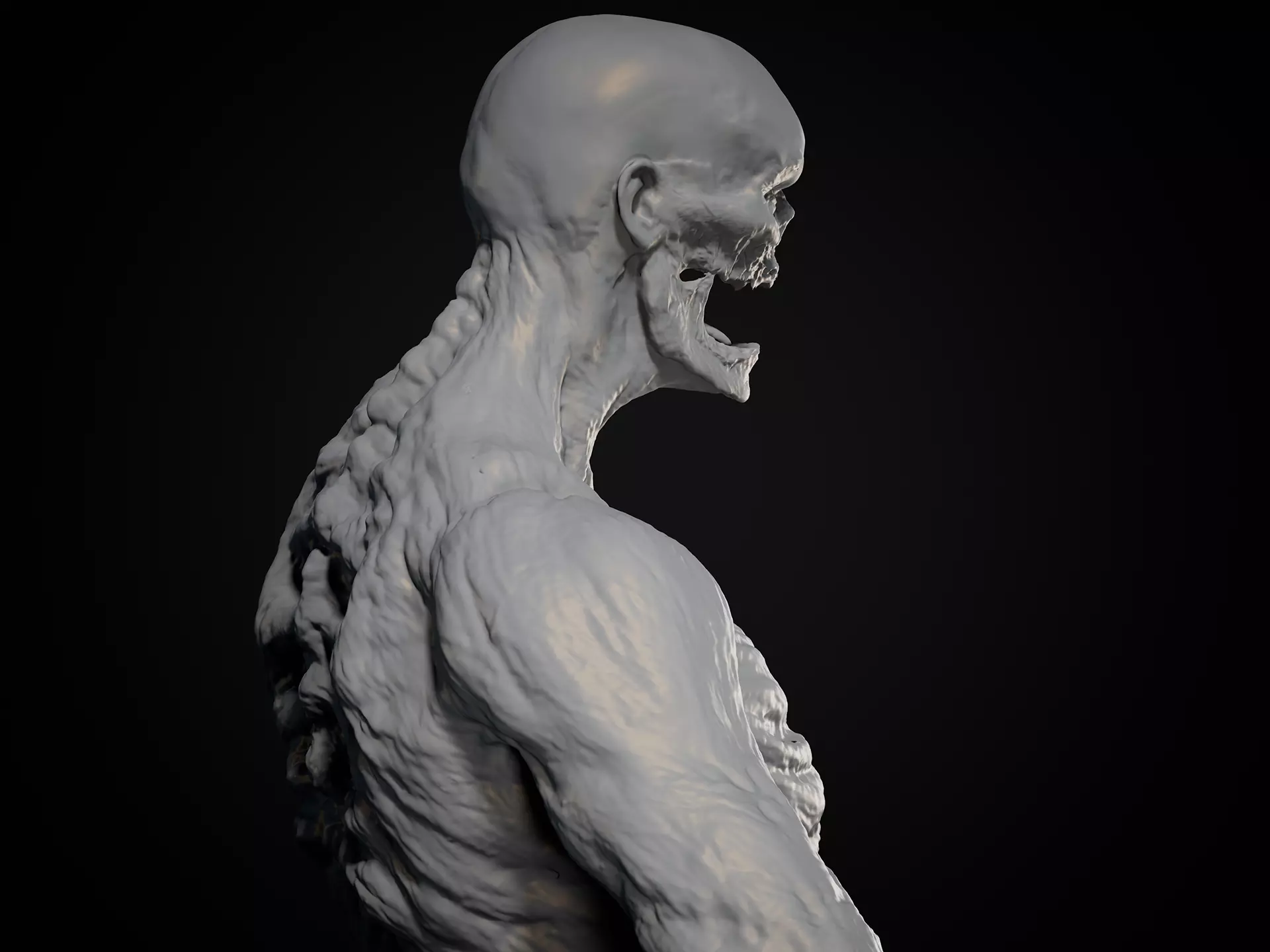 Highpoly Zombie basemesh Mesh Zbrush project Low-poly 3D model_15