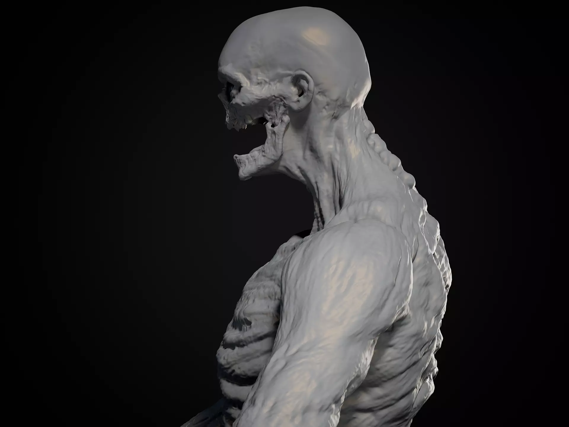 Highpoly Zombie basemesh Mesh Zbrush project Low-poly 3D model_19
