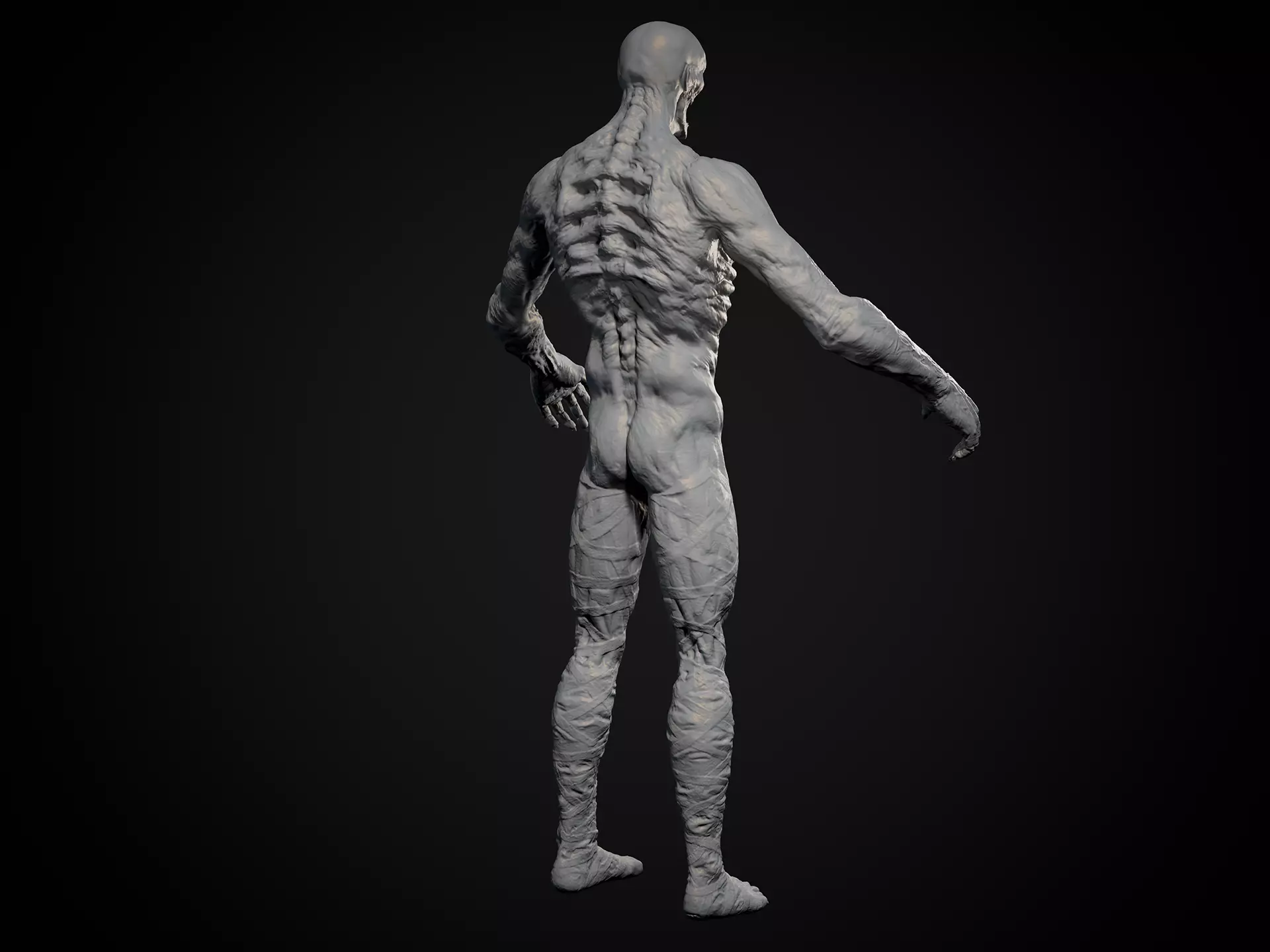 Highpoly Zombie basemesh Mesh Zbrush project Low-poly 3D model_6