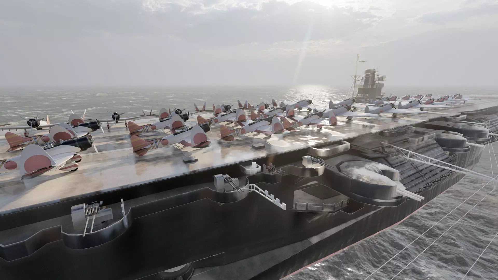 WW2 JAPANESE AIRCRAfT CARRIER 3D model_18