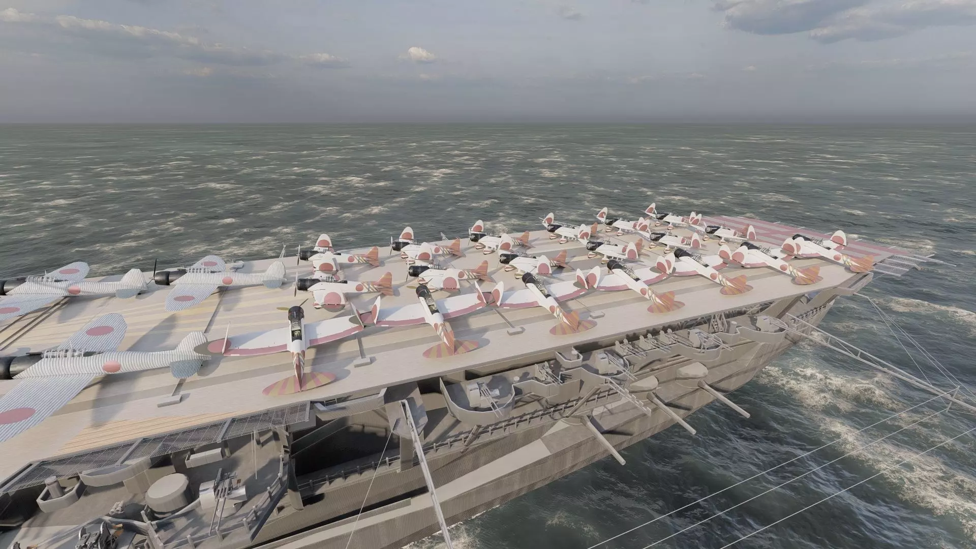 WW2 JAPANESE AIRCRAfT CARRIER 3D model_13