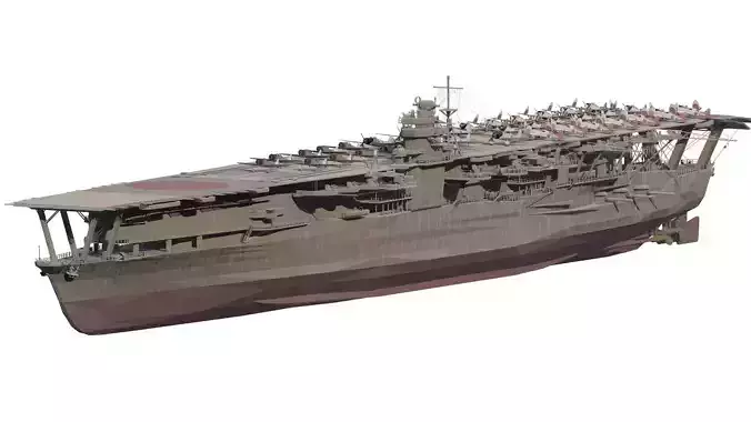 WW2 JAPANESE AIRCRAfT CARRIER 3D model