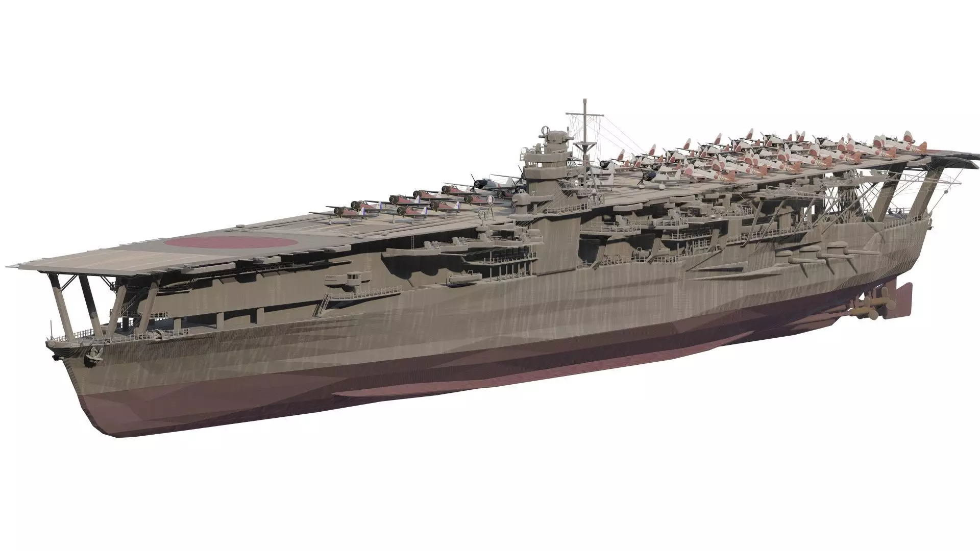 WW2 JAPANESE AIRCRAfT CARRIER 3D model_0