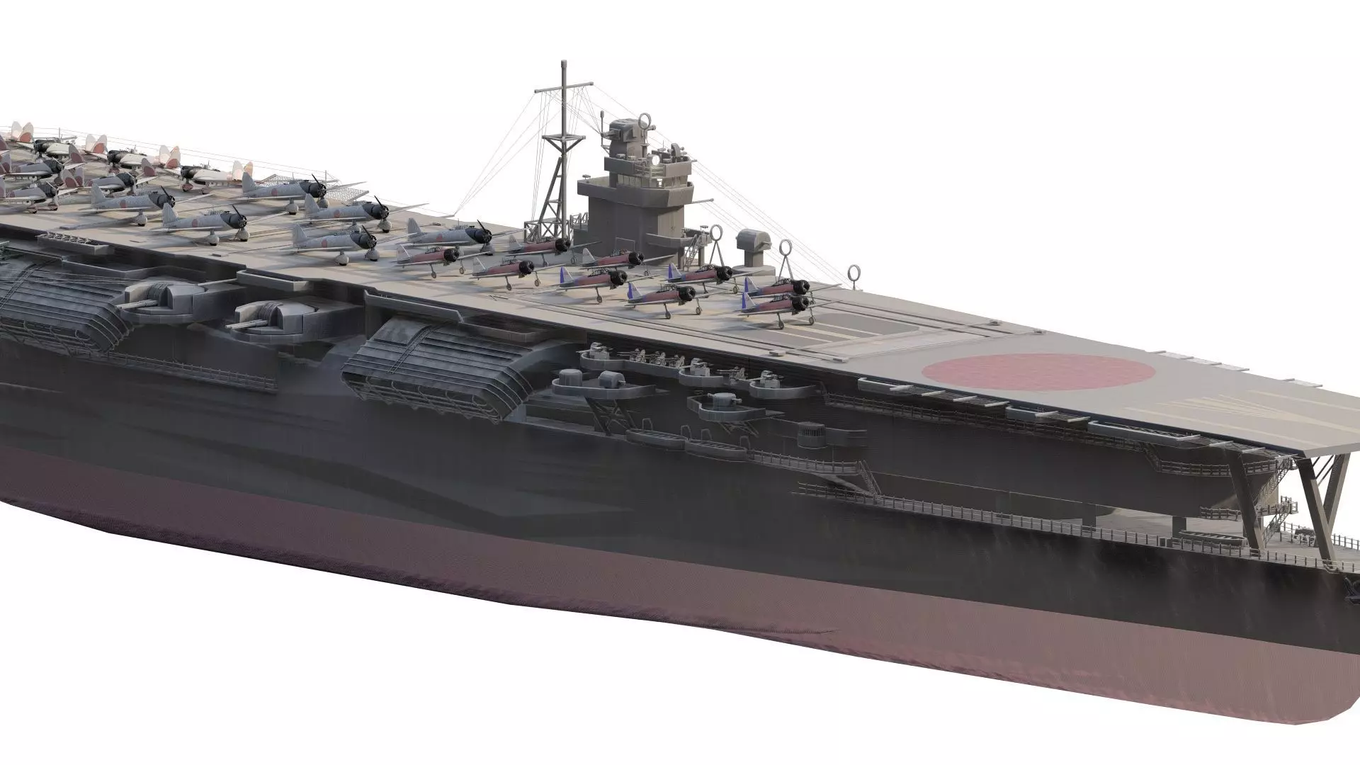 WW2 JAPANESE AIRCRAfT CARRIER 3D model_3