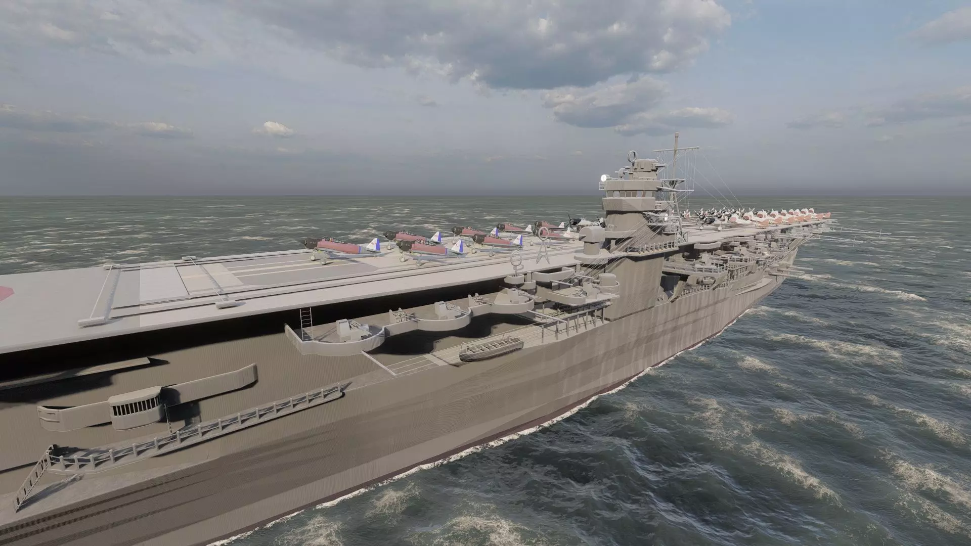 WW2 JAPANESE AIRCRAfT CARRIER 3D model_10