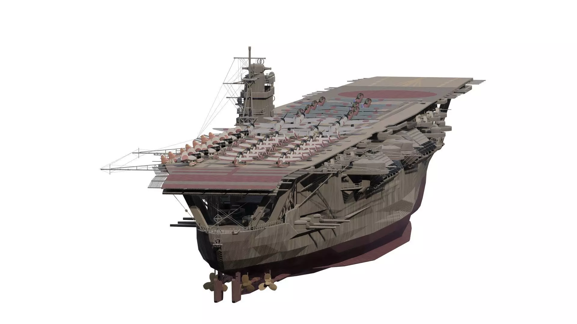WW2 JAPANESE AIRCRAfT CARRIER 3D model_6