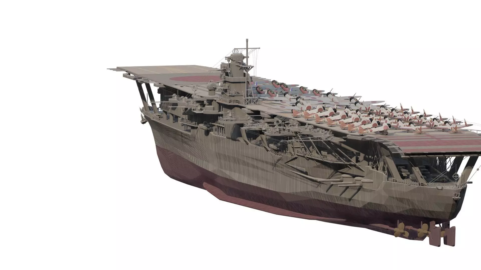 WW2 JAPANESE AIRCRAfT CARRIER 3D model_7