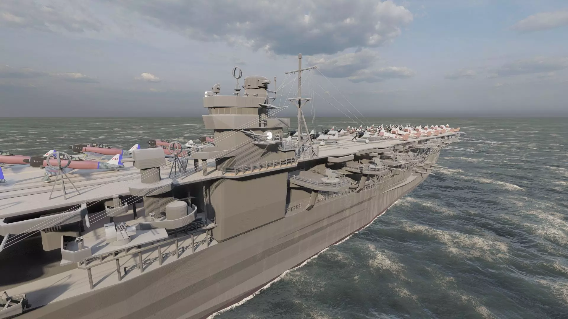 WW2 JAPANESE AIRCRAfT CARRIER 3D model_11