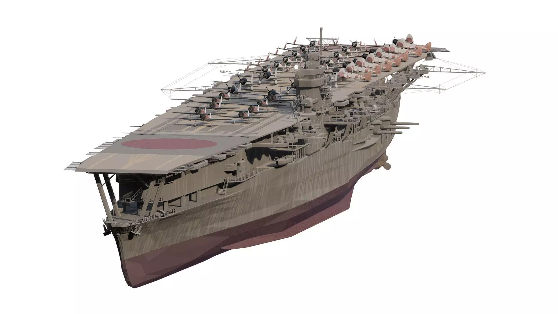 WW2 JAPANESE AIRCRAfT CARRIER 3D model_1