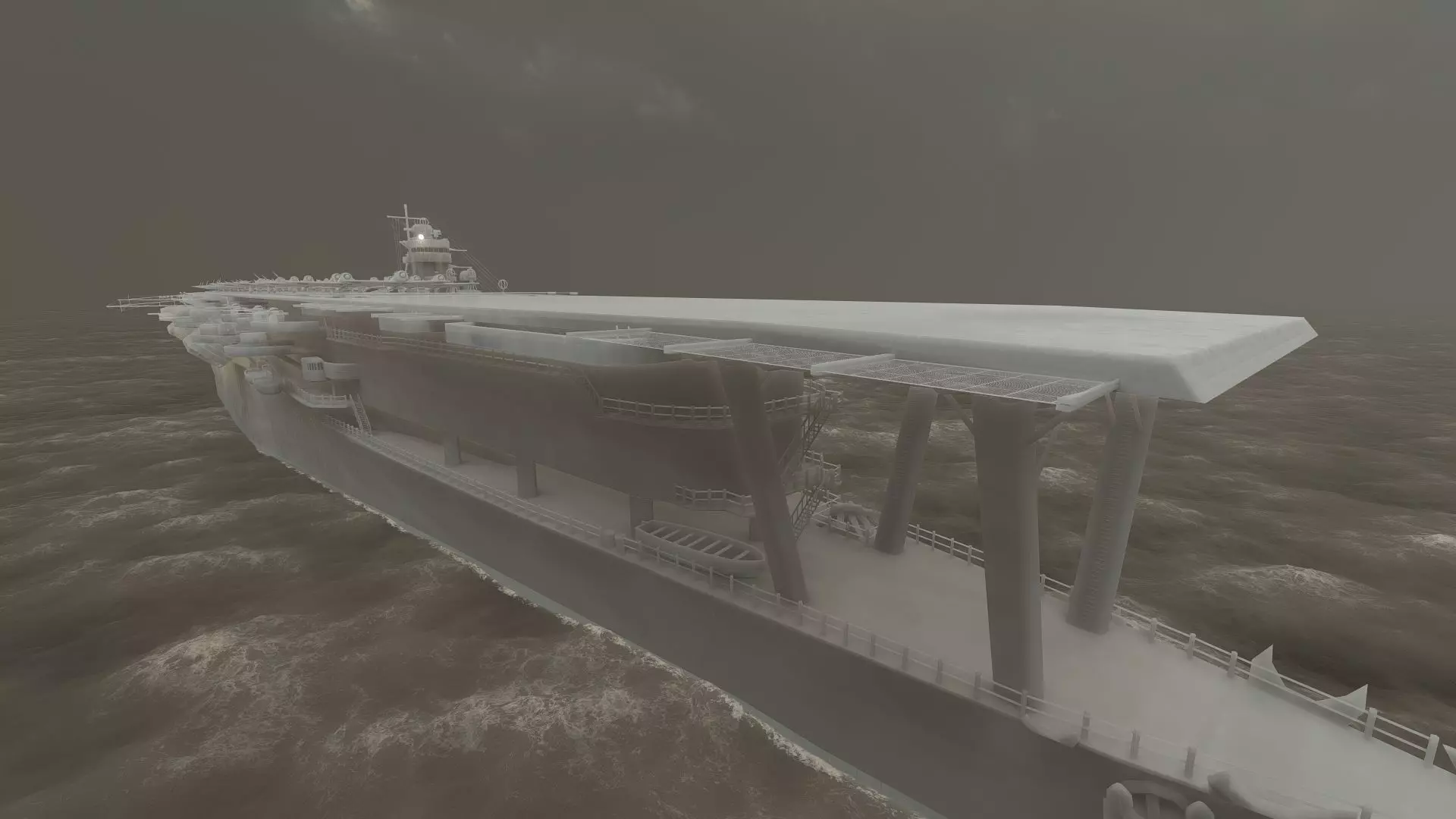 WW2 JAPANESE AIRCRAfT CARRIER 3D model_42