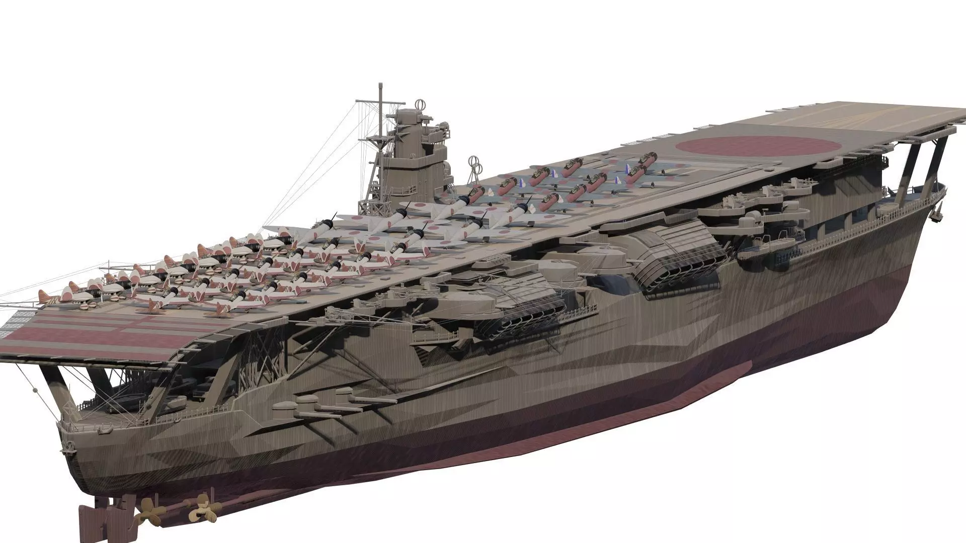 WW2 JAPANESE AIRCRAfT CARRIER 3D model_5