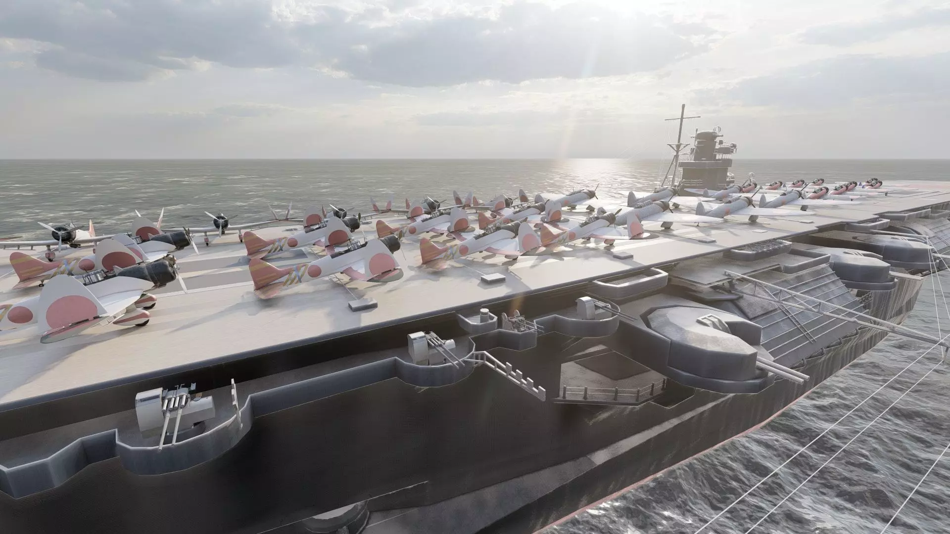 WW2 JAPANESE AIRCRAfT CARRIER 3D model_17