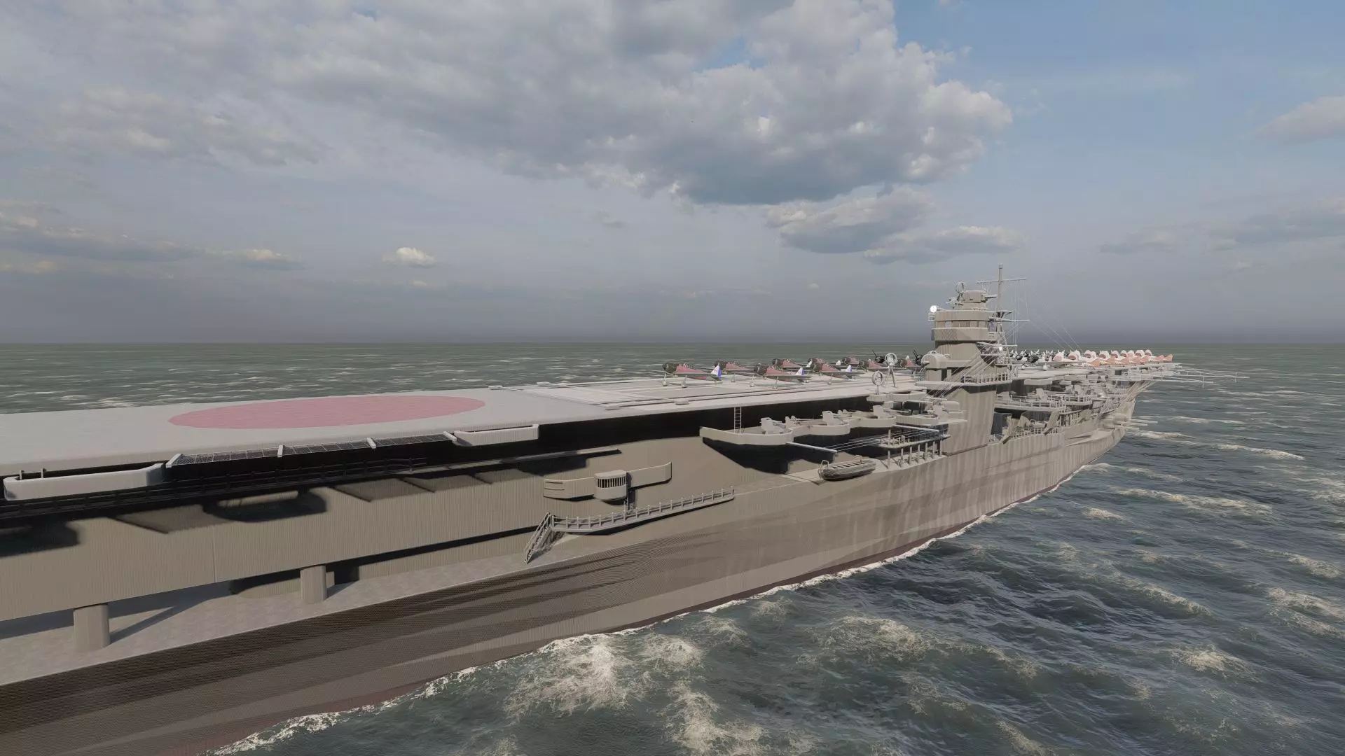 WW2 JAPANESE AIRCRAfT CARRIER 3D model_9