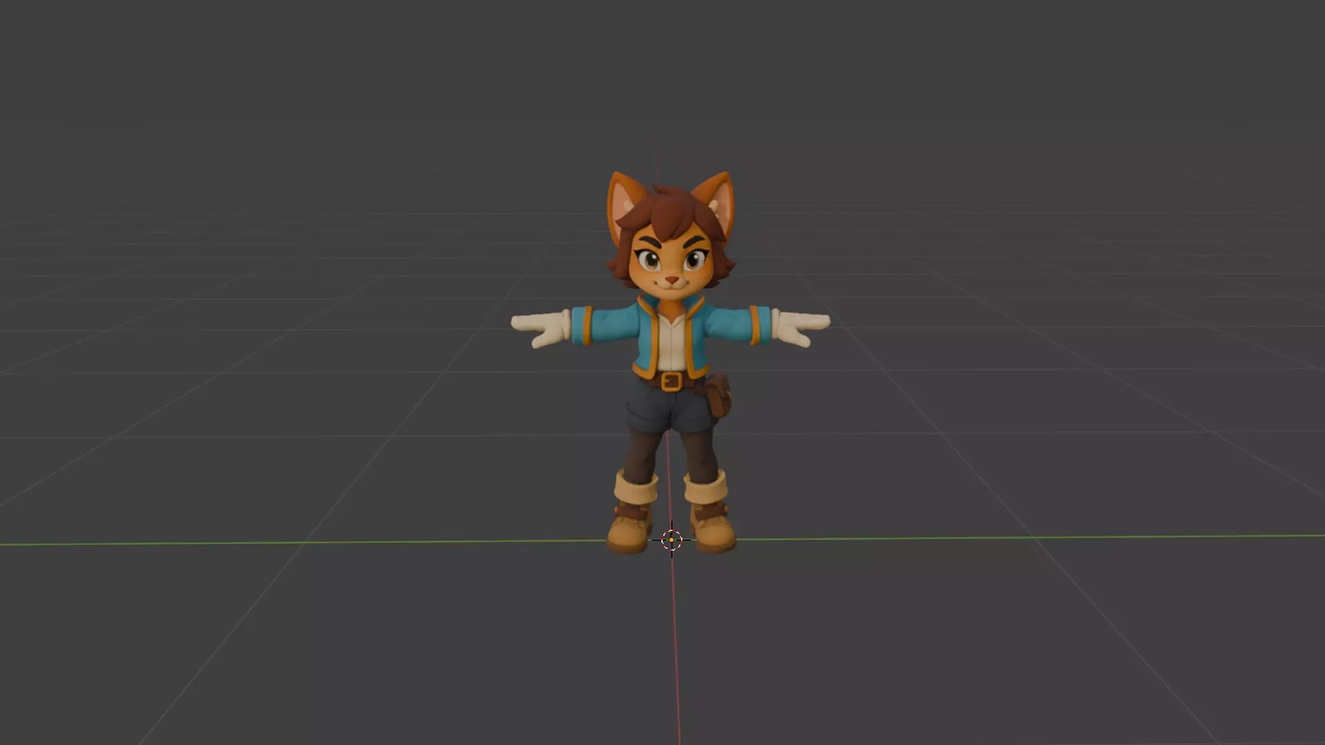 Cat Girl 3D Character Low-poly 3D model_1