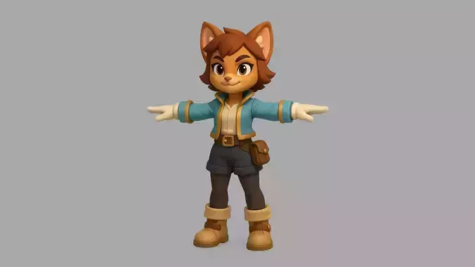 Cat Girl 3D Character