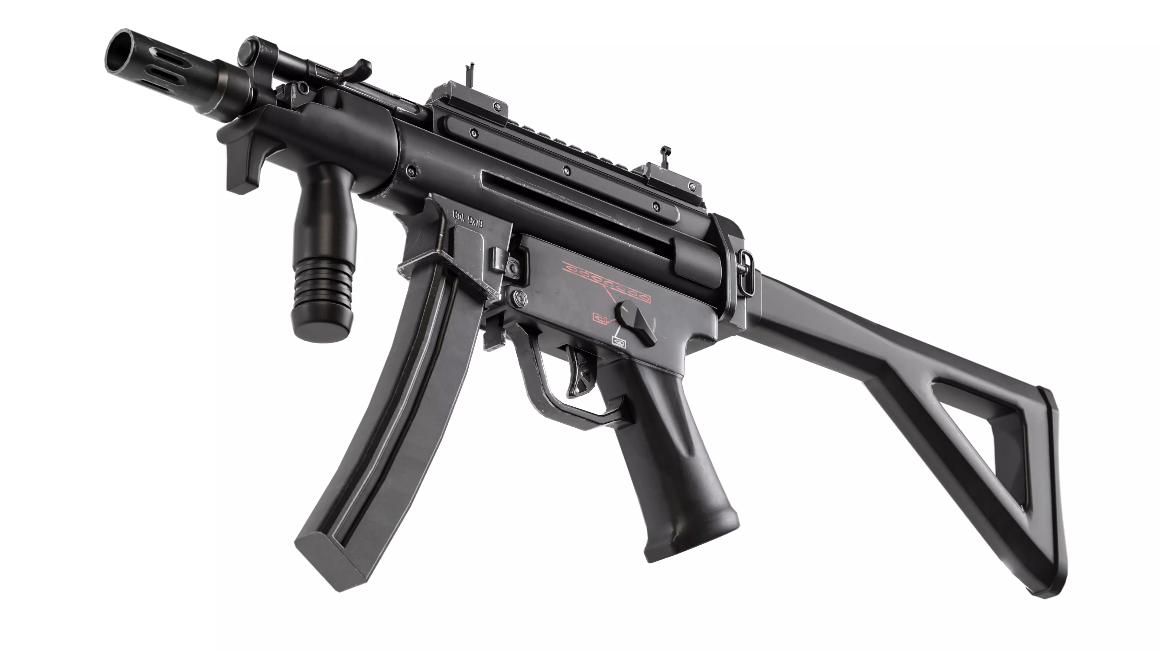 FPS Military Weapons - Animated Machine Pistol 2 3D model_4