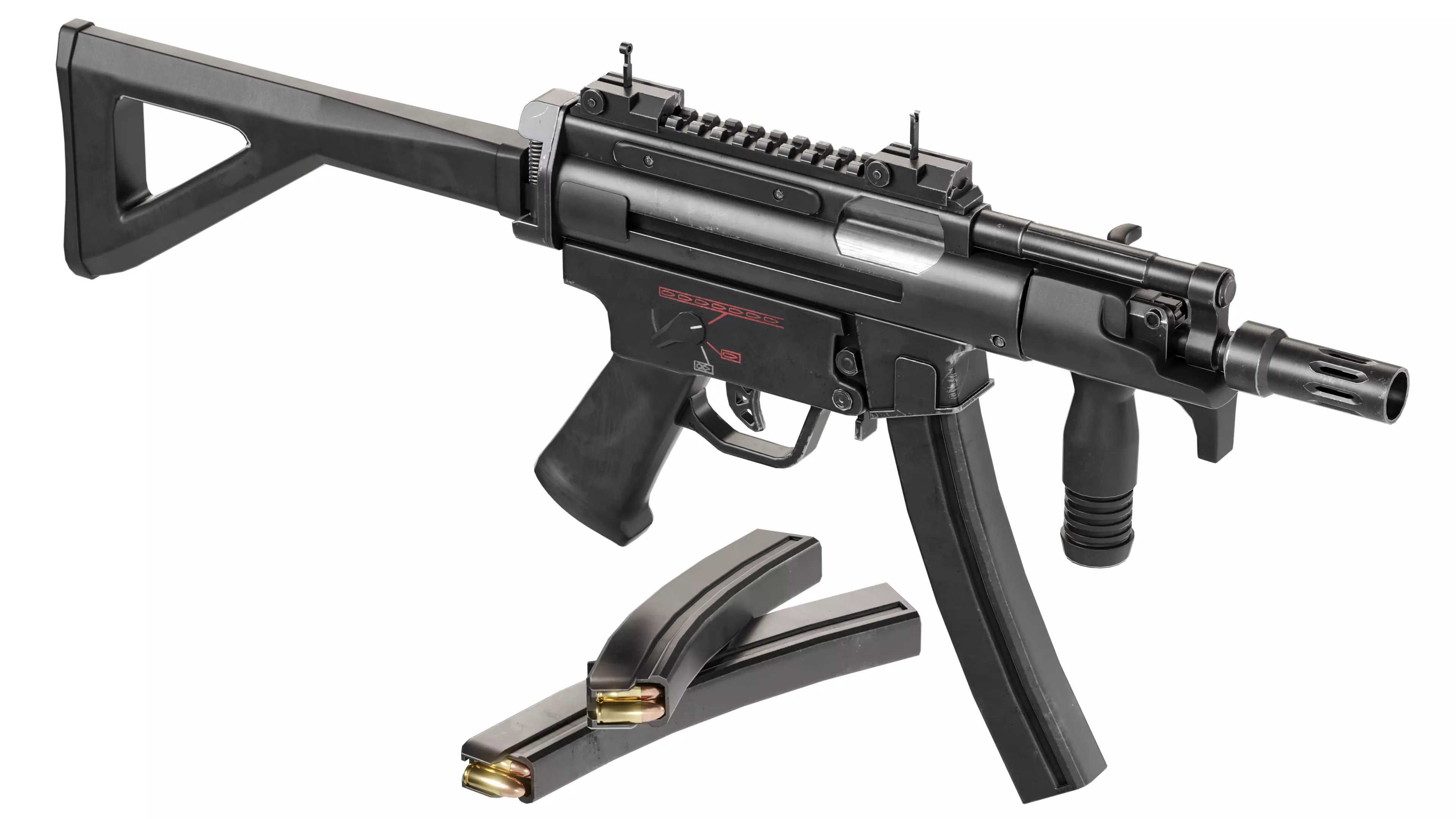 FPS Military Weapons - Animated Machine Pistol 2 3D model_0