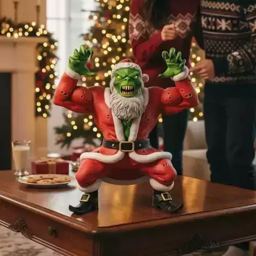 the grinch santa claus swole body figure