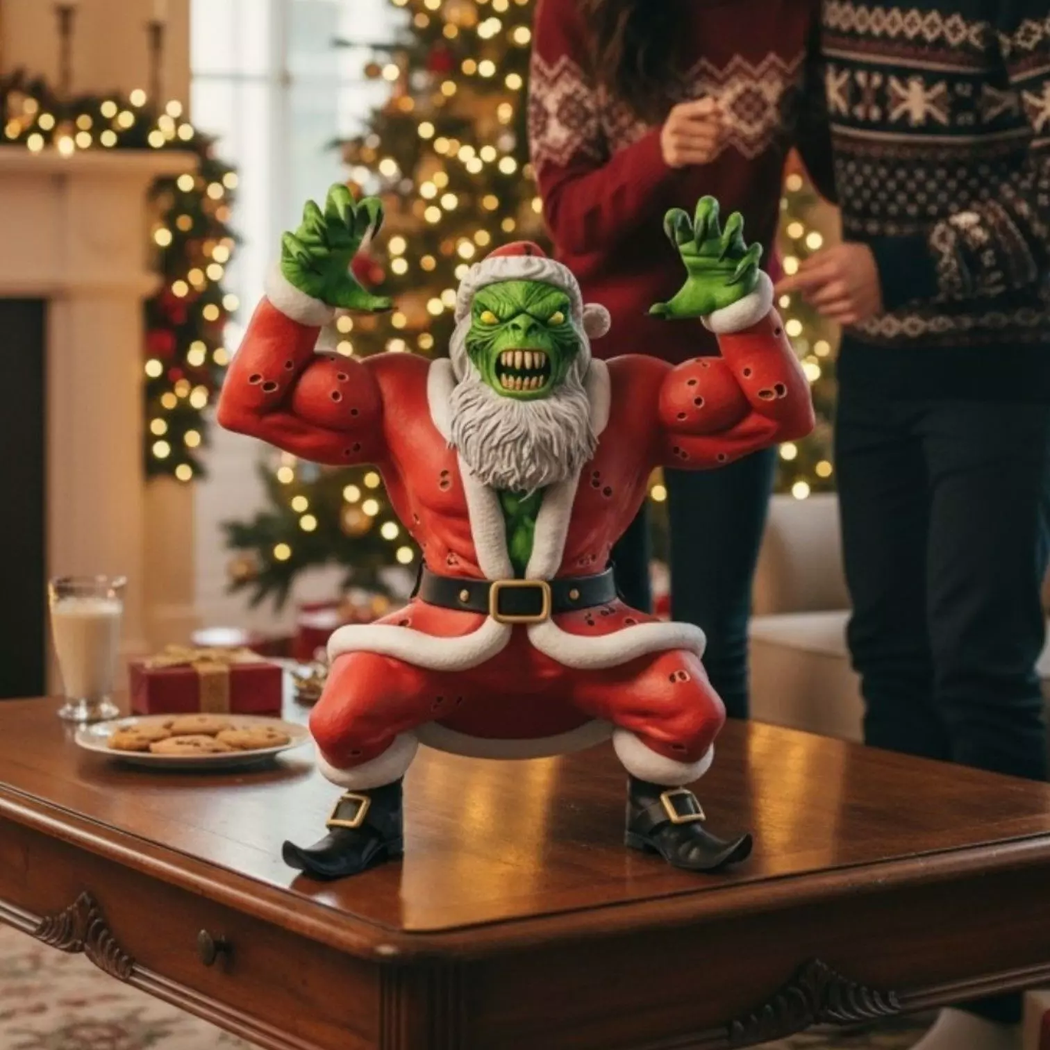 the grinch santa claus swole body figure 3D print model_0