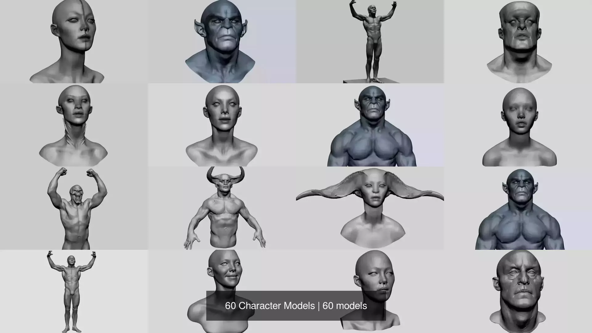 60 Character Models 3D Model Collection_4