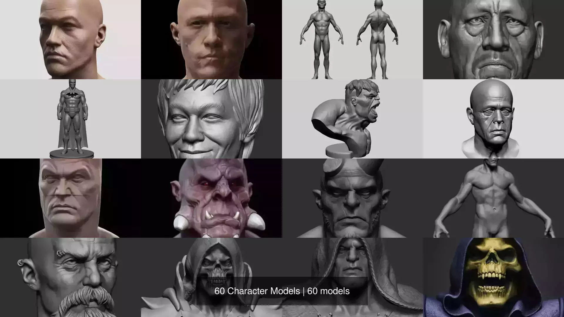 60 Character Models 3D Model Collection_0