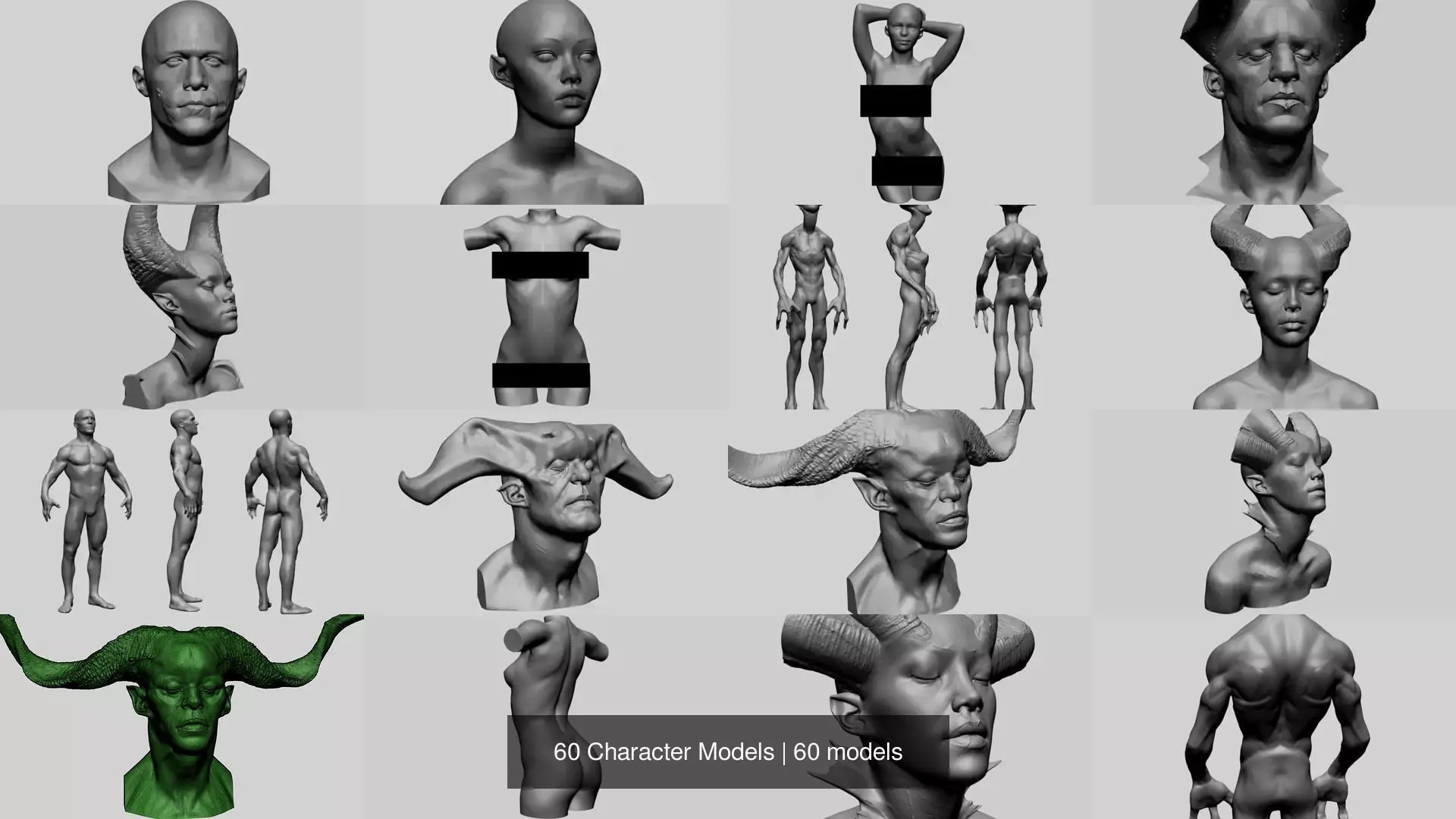 60 Character Models 3D Model Collection_6