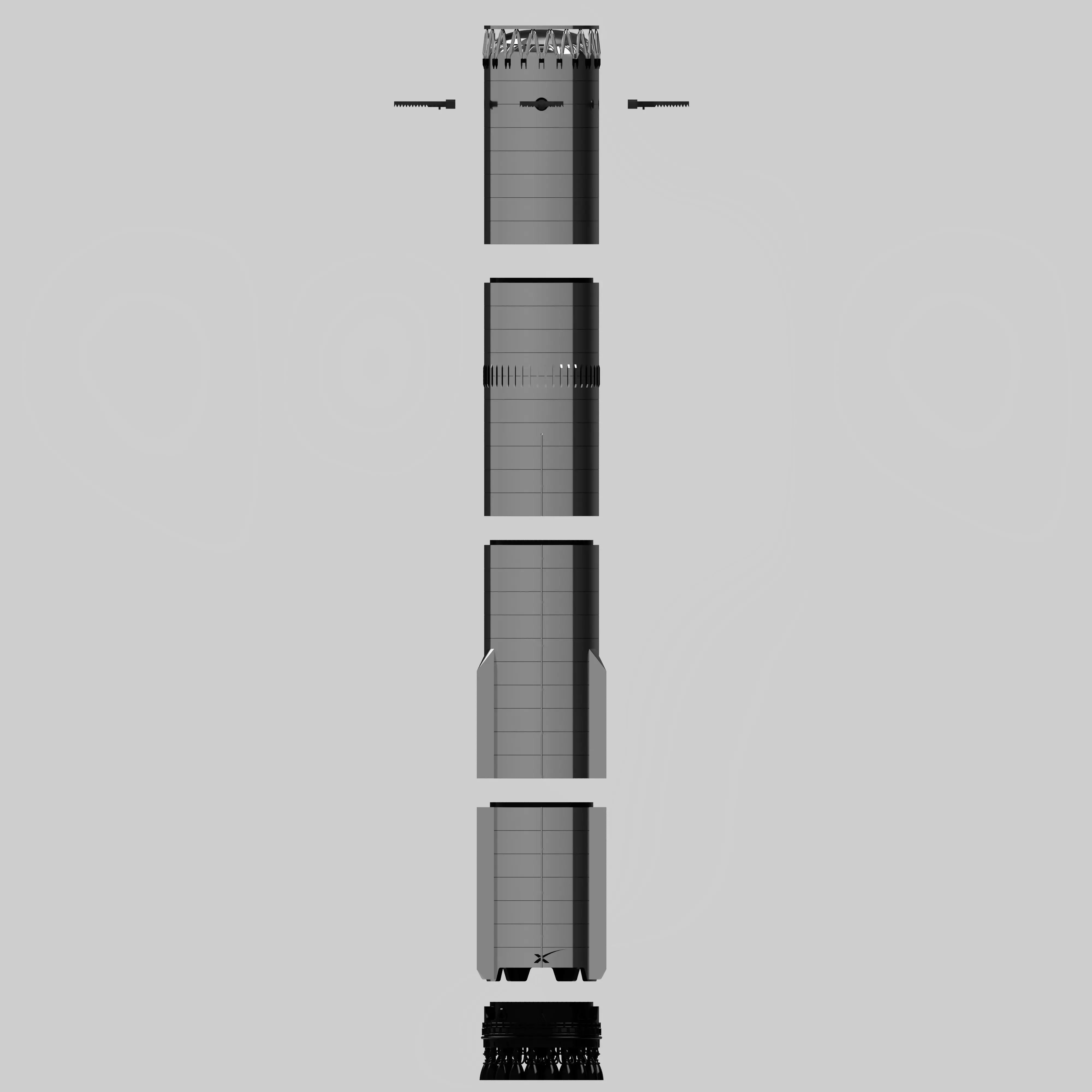 SpaceX V3 Superheavy Booster  3D print model_1