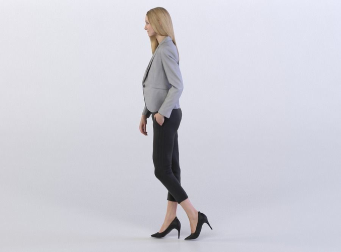 Janna 0374 Woman walking arm in a pocket