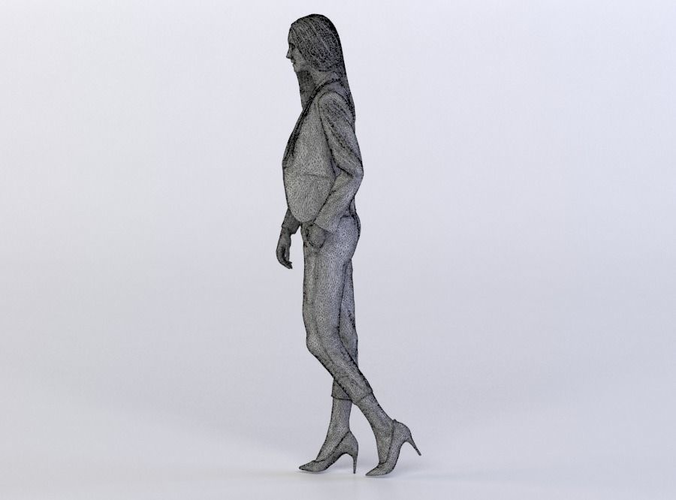 Janna 0374 Woman walking arm in a pocket