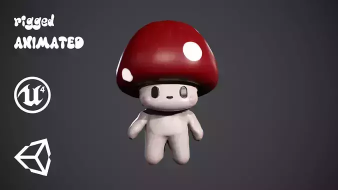 Mushroom Low poly Low-poly 3D model