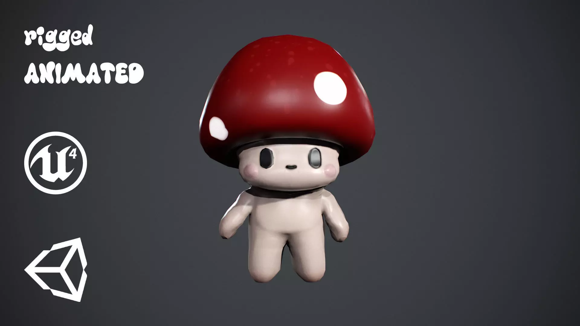 Mushroom Low poly Low-poly 3D model_0
