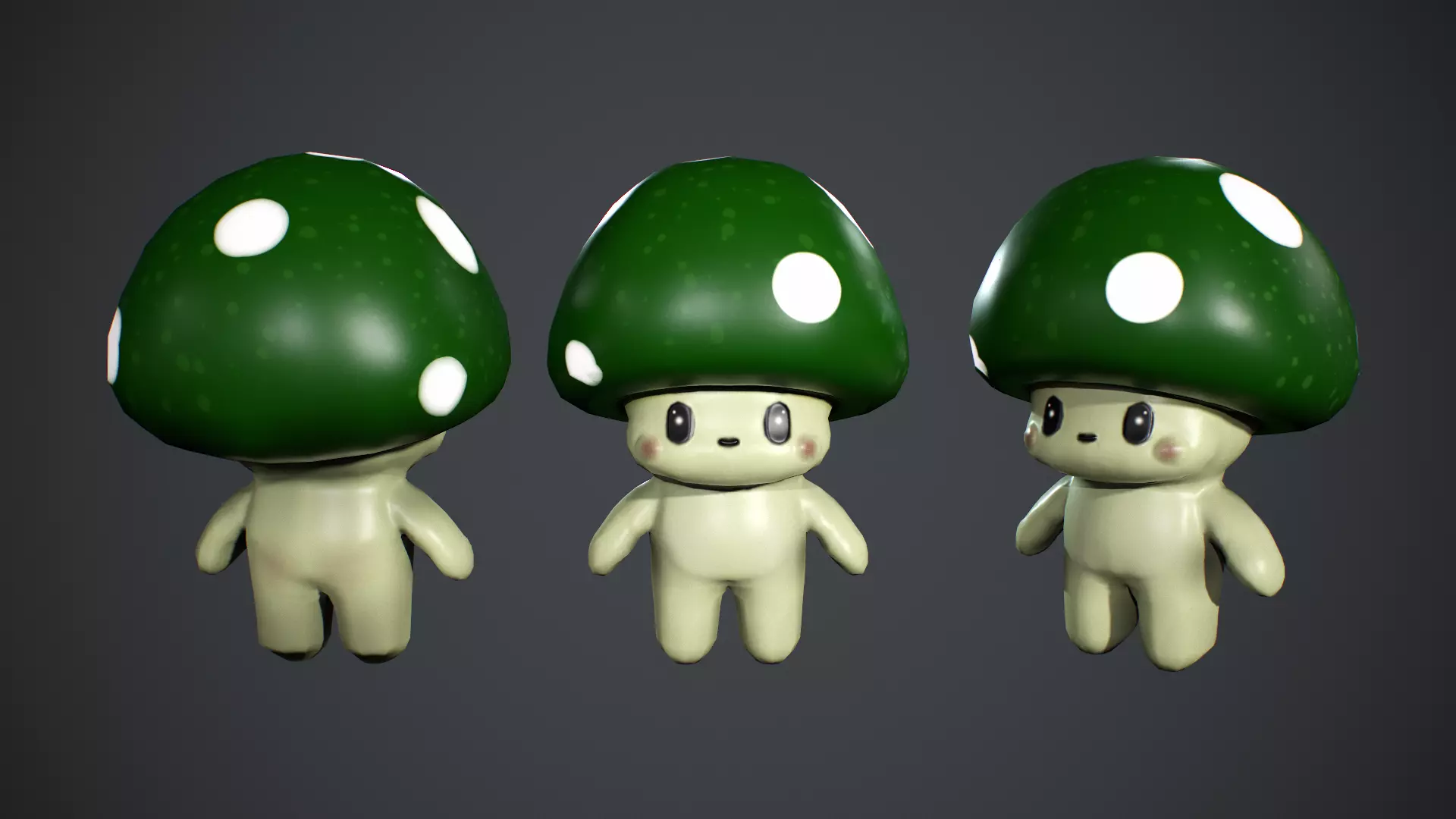 Mushroom Low poly Low-poly 3D model_5