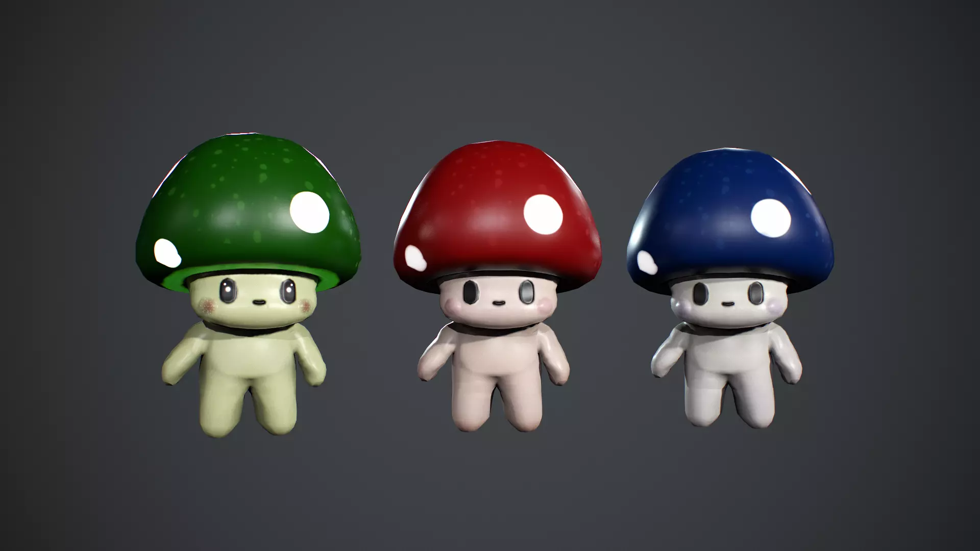 Mushroom Low poly Low-poly 3D model_3