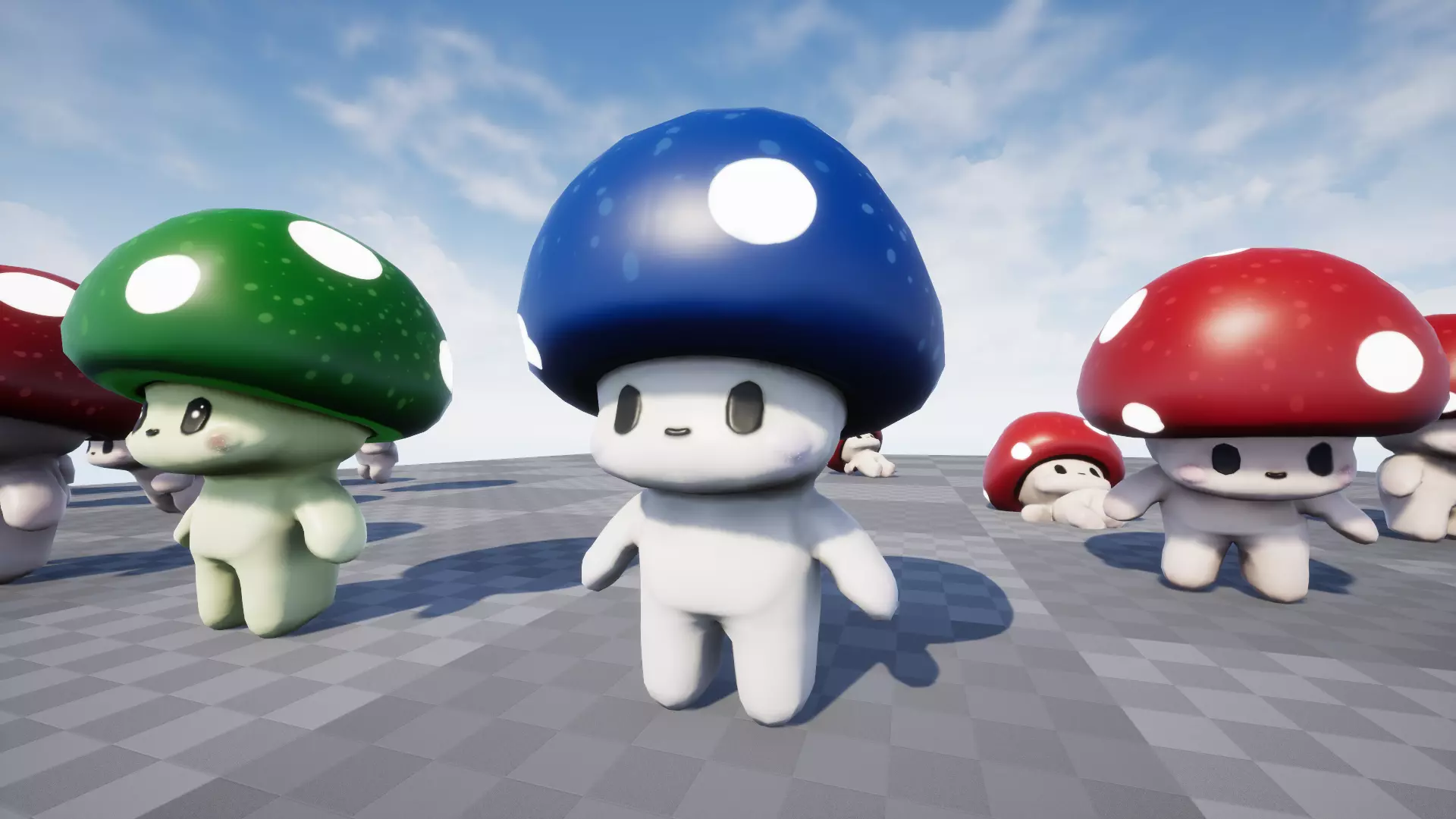 Mushroom Low poly Low-poly 3D model_20