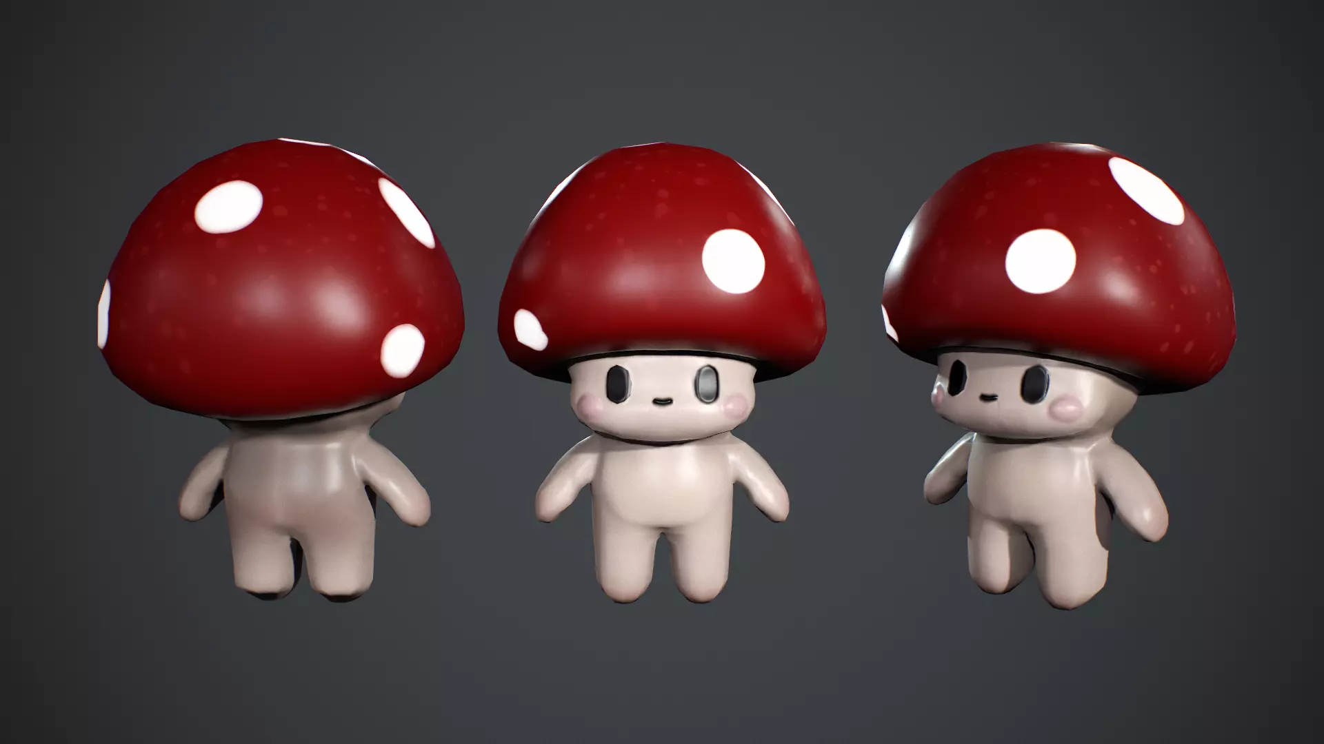 Mushroom Low poly Low-poly 3D model_4