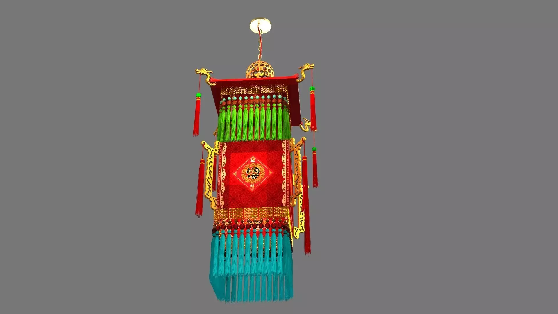 Chinese palace lantern 3D model_3