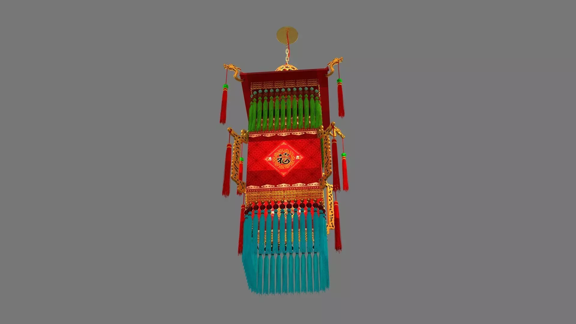 Chinese palace lantern 3D model_5