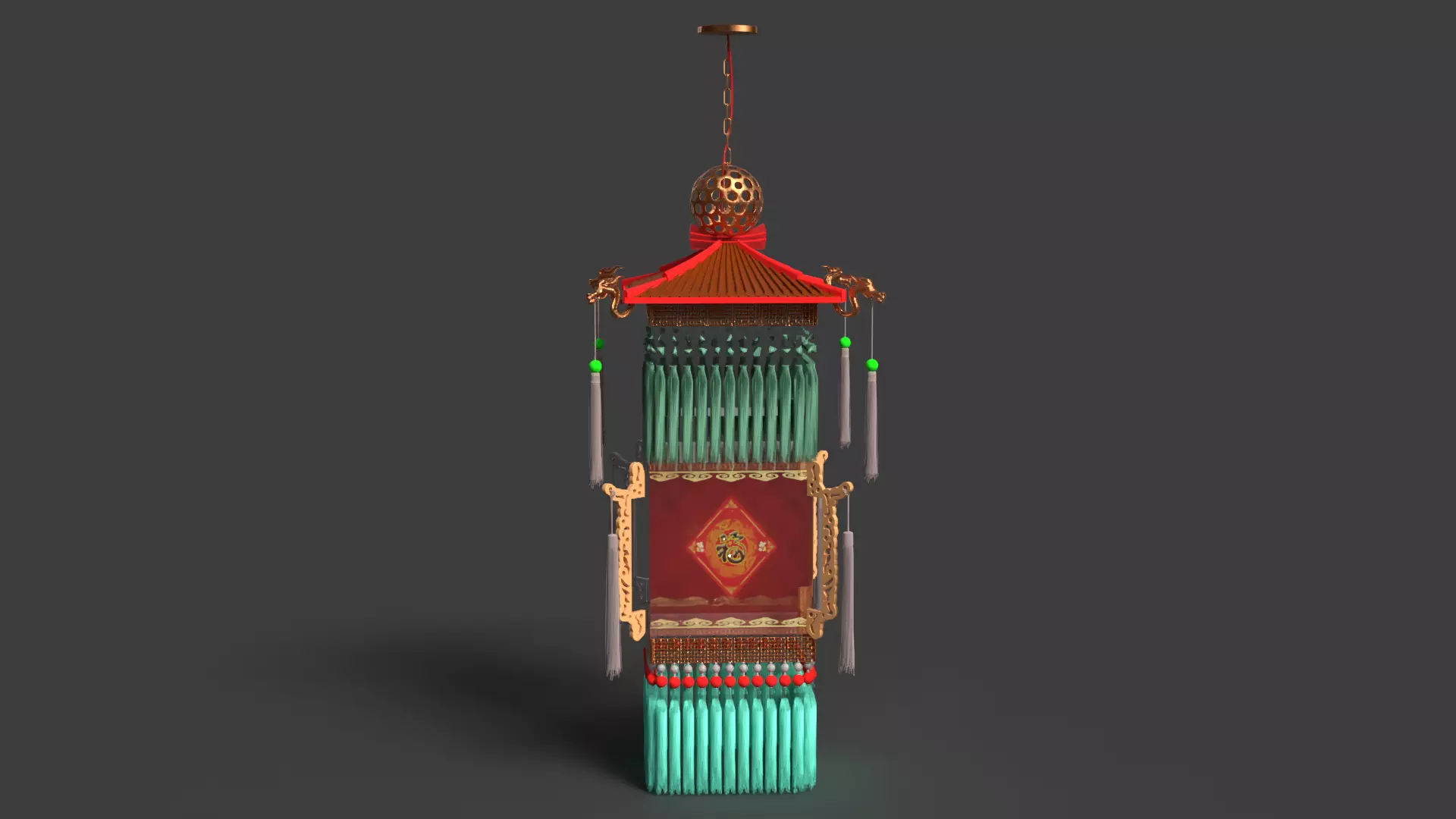 Chinese palace lantern 3D model_9