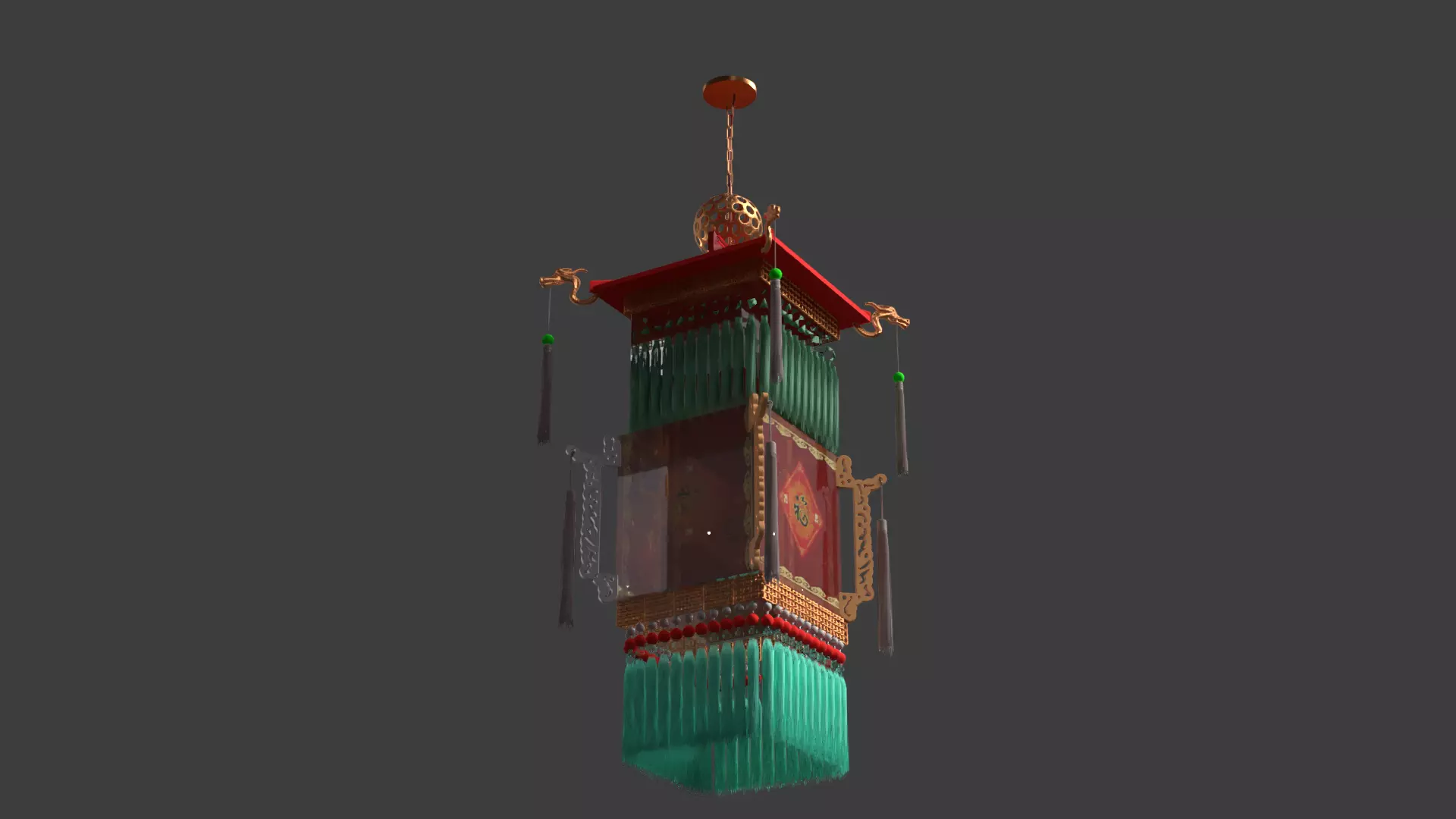 Chinese palace lantern 3D model_10