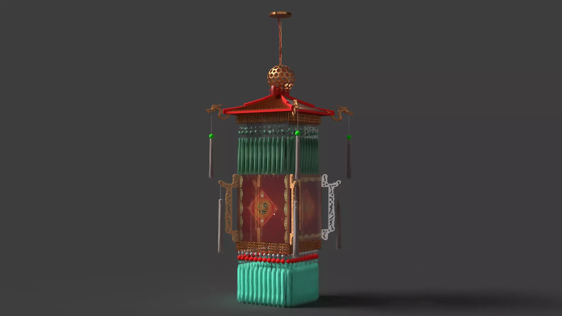 Chinese palace lantern 3D model_11