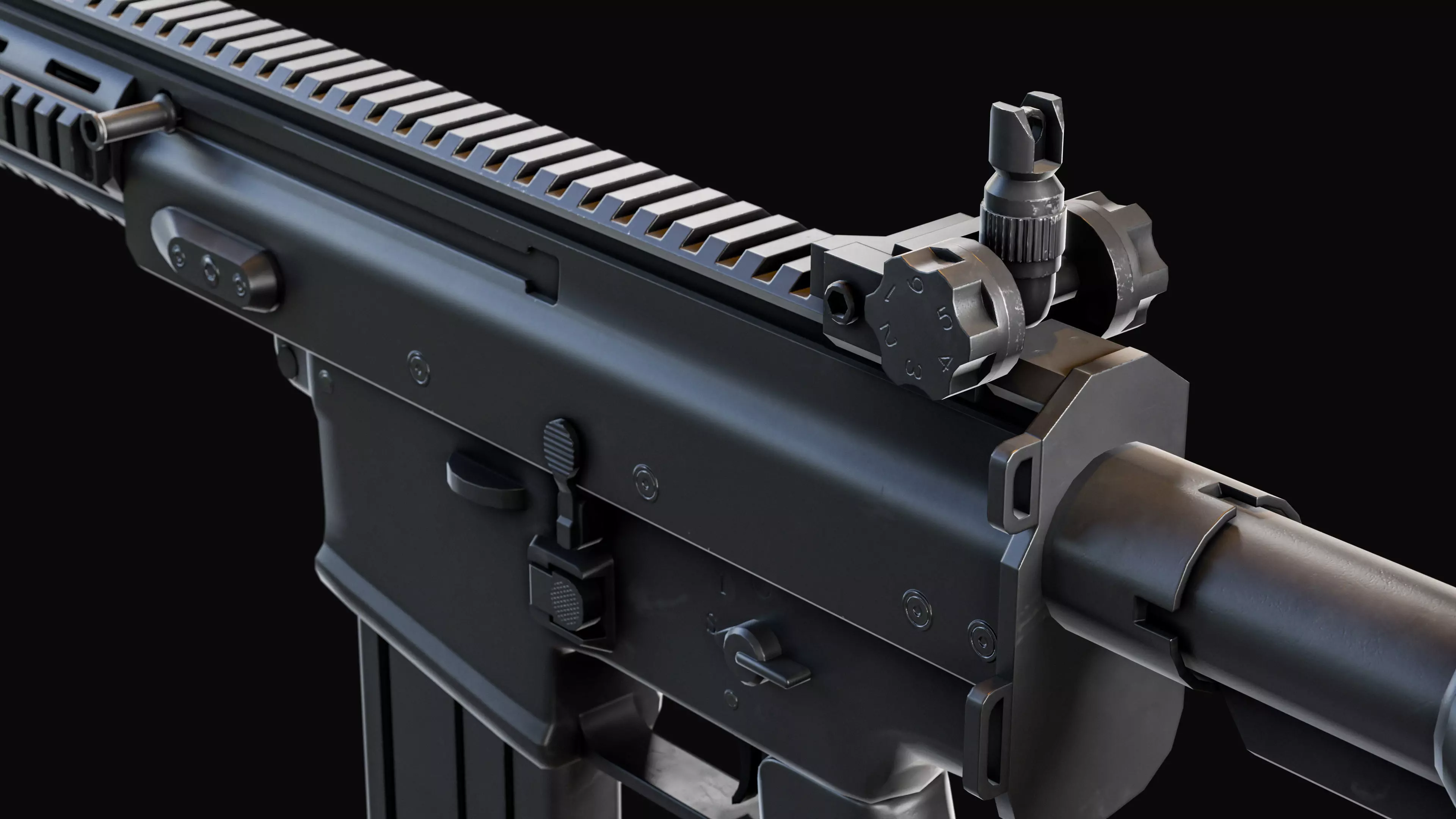 FPS Military Weapons - Animated Assault Rifle 2 3D model_3