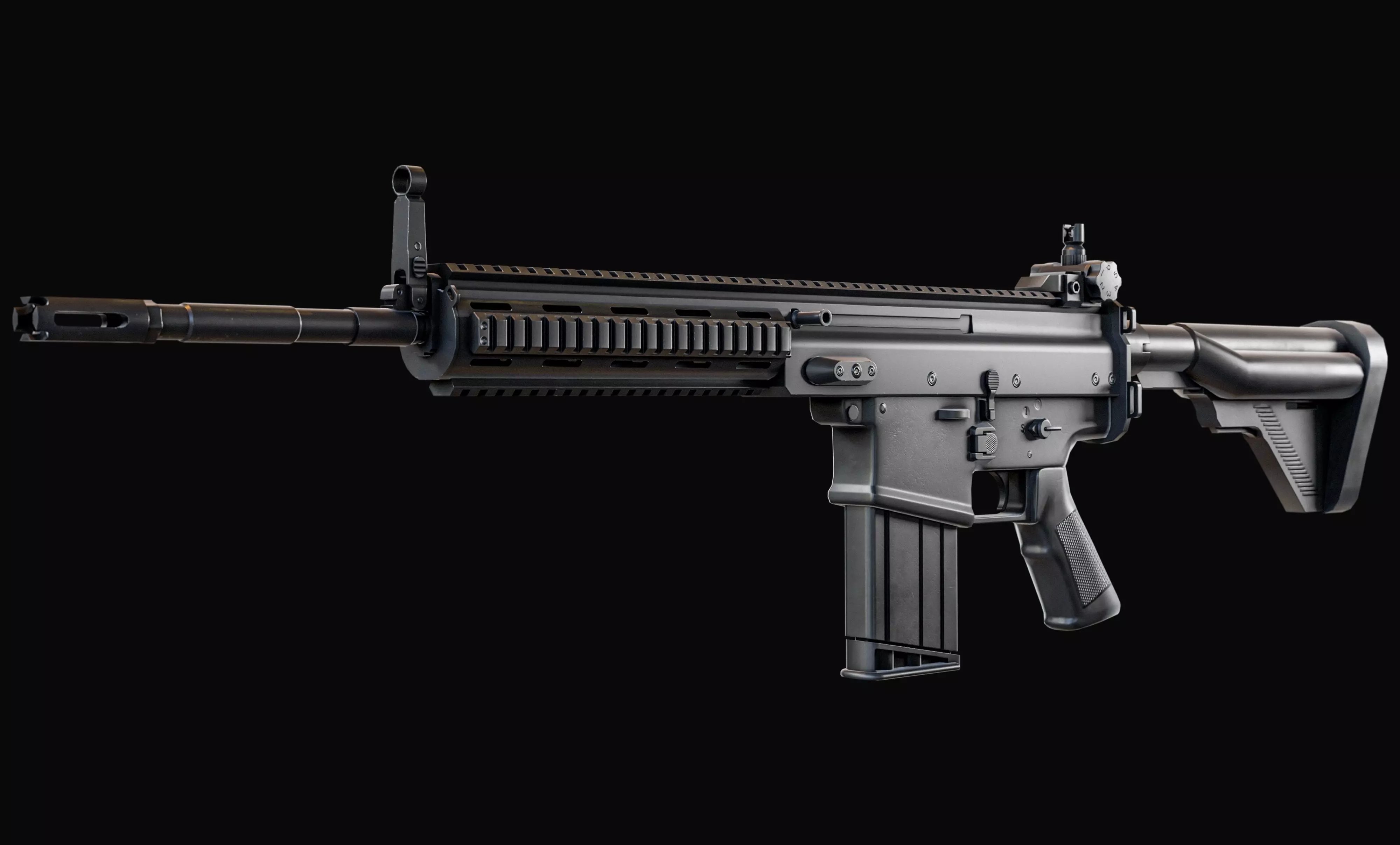 FPS Military Weapons - Animated Assault Rifle 2 3D model_0