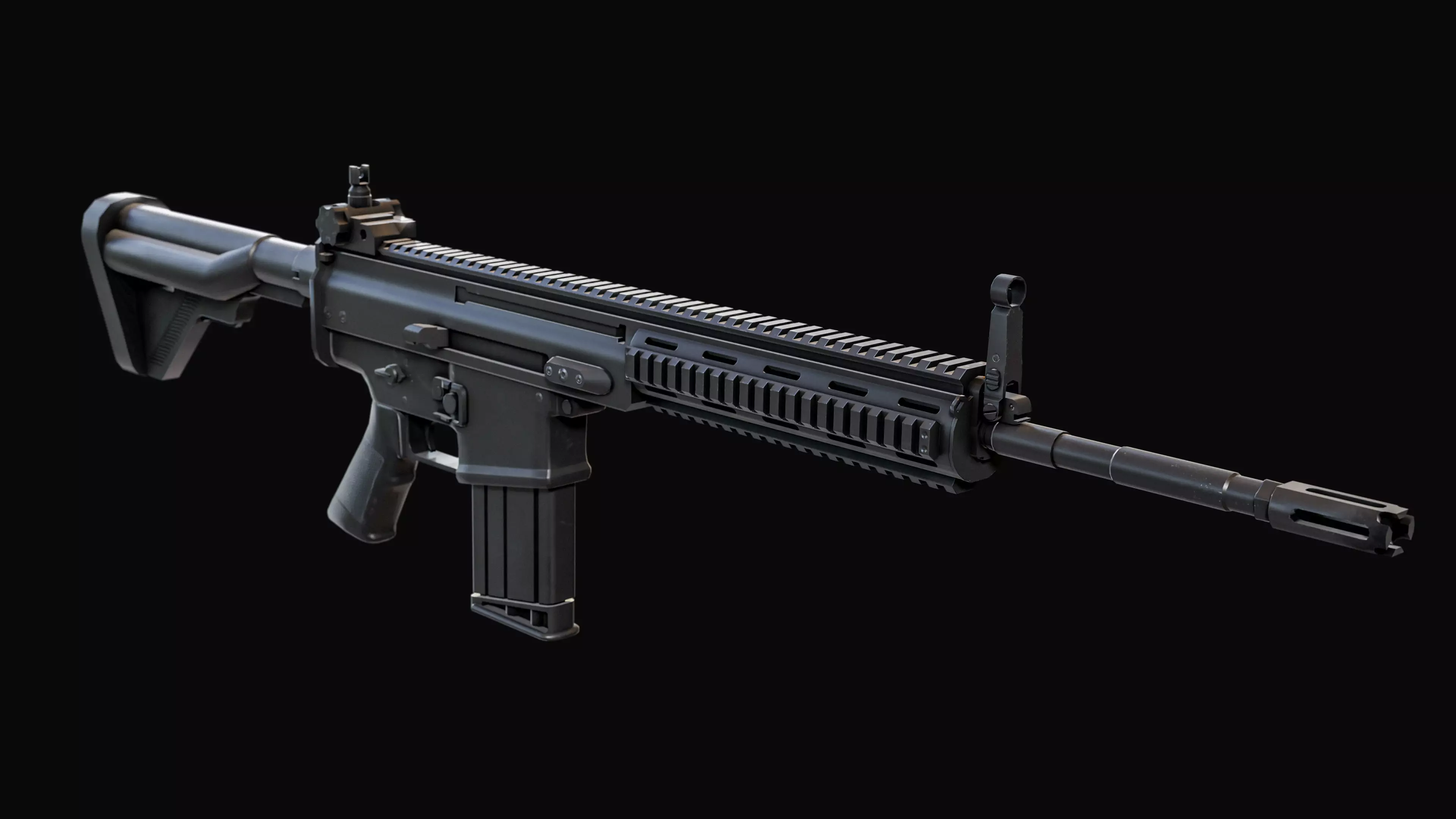 FPS Military Weapons - Animated Assault Rifle 2 3D model_2