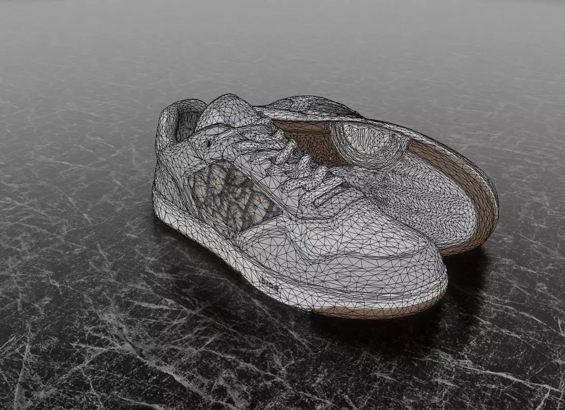 CHRISTIAN DIOR B28 UPTOWN LOW 3D SHOES GREY WHITE Low-poly 3D model_14