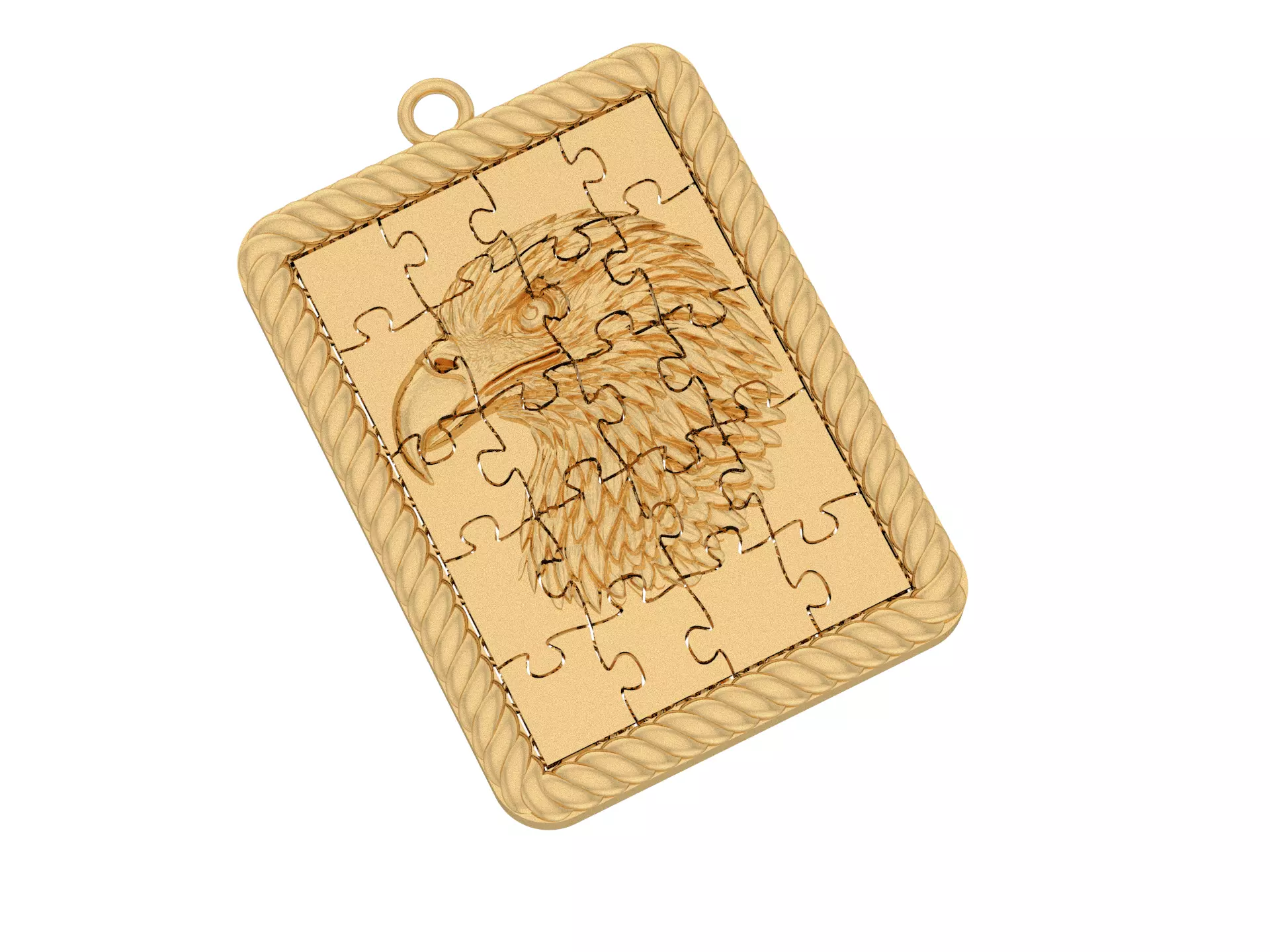 Puzzle Fusion Eagle Figured Pendant 3D print model_5