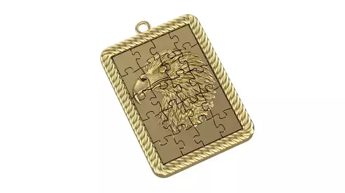 Puzzle Fusion Eagle Figured Pendant