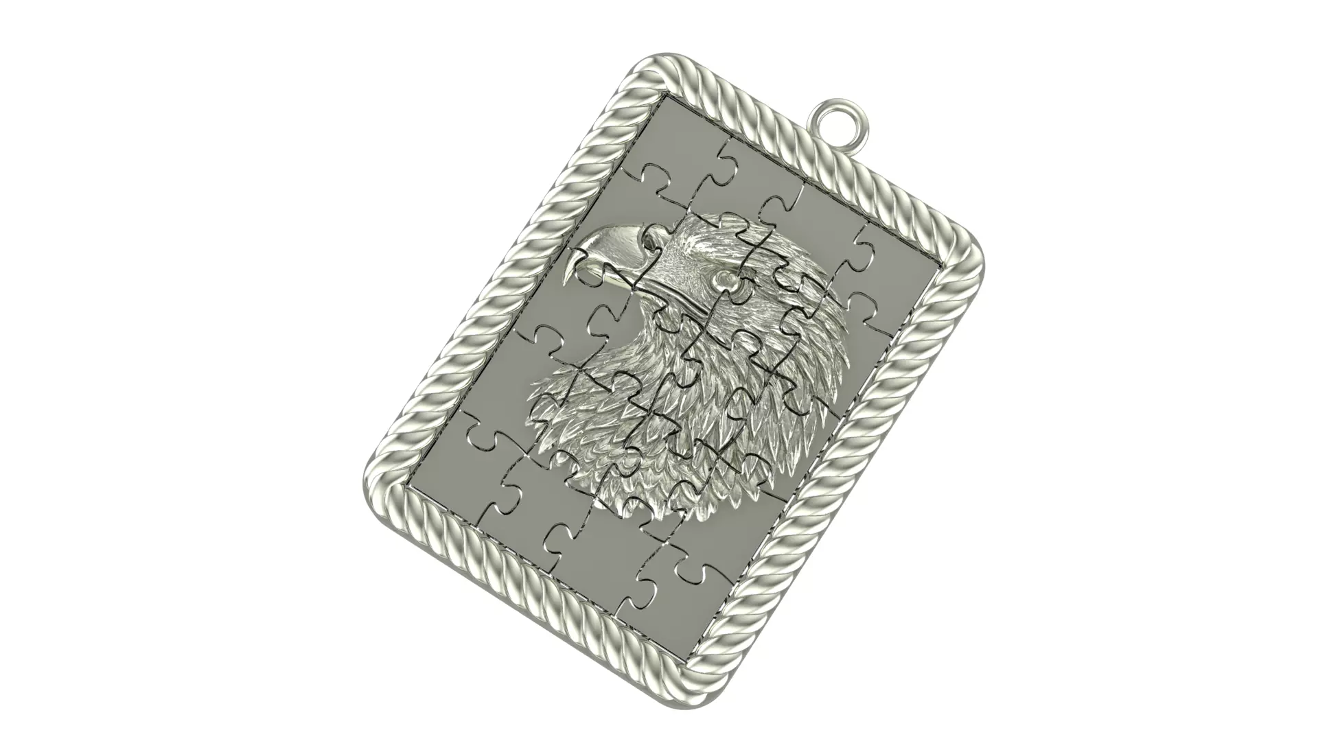 Puzzle Fusion Eagle Figured Pendant 3D print model_2