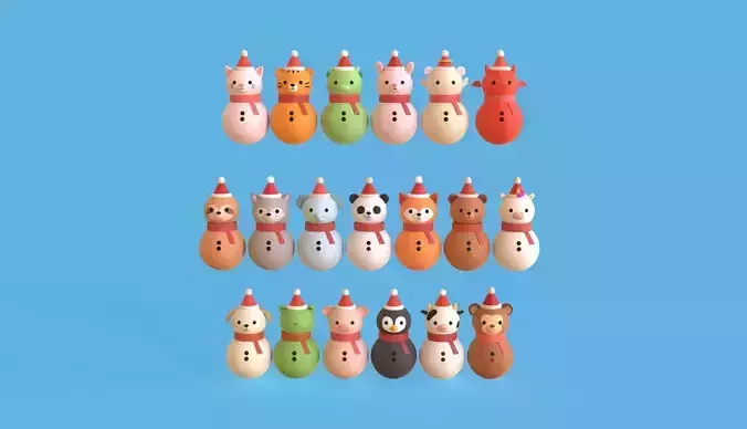 Christmas Animal Snowman Cute Holiday Decoration