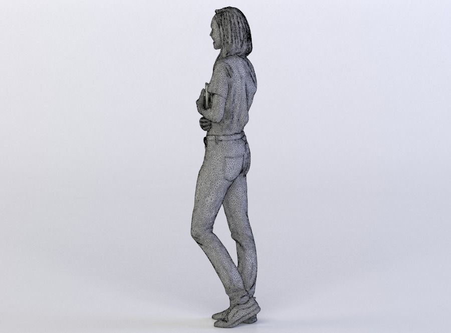 Elizabeth 0463 Woman holding a tablet 3D model_4