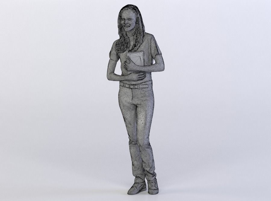 Elizabeth 0463 Woman holding a tablet 3D model_7